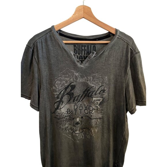 Buffalo David Bitton Gray Short Sleeve Graphic Tee Men's Size L Tshirt Y2K - Picture 4 of 6